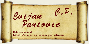 Cvijan Pantović vizit kartica